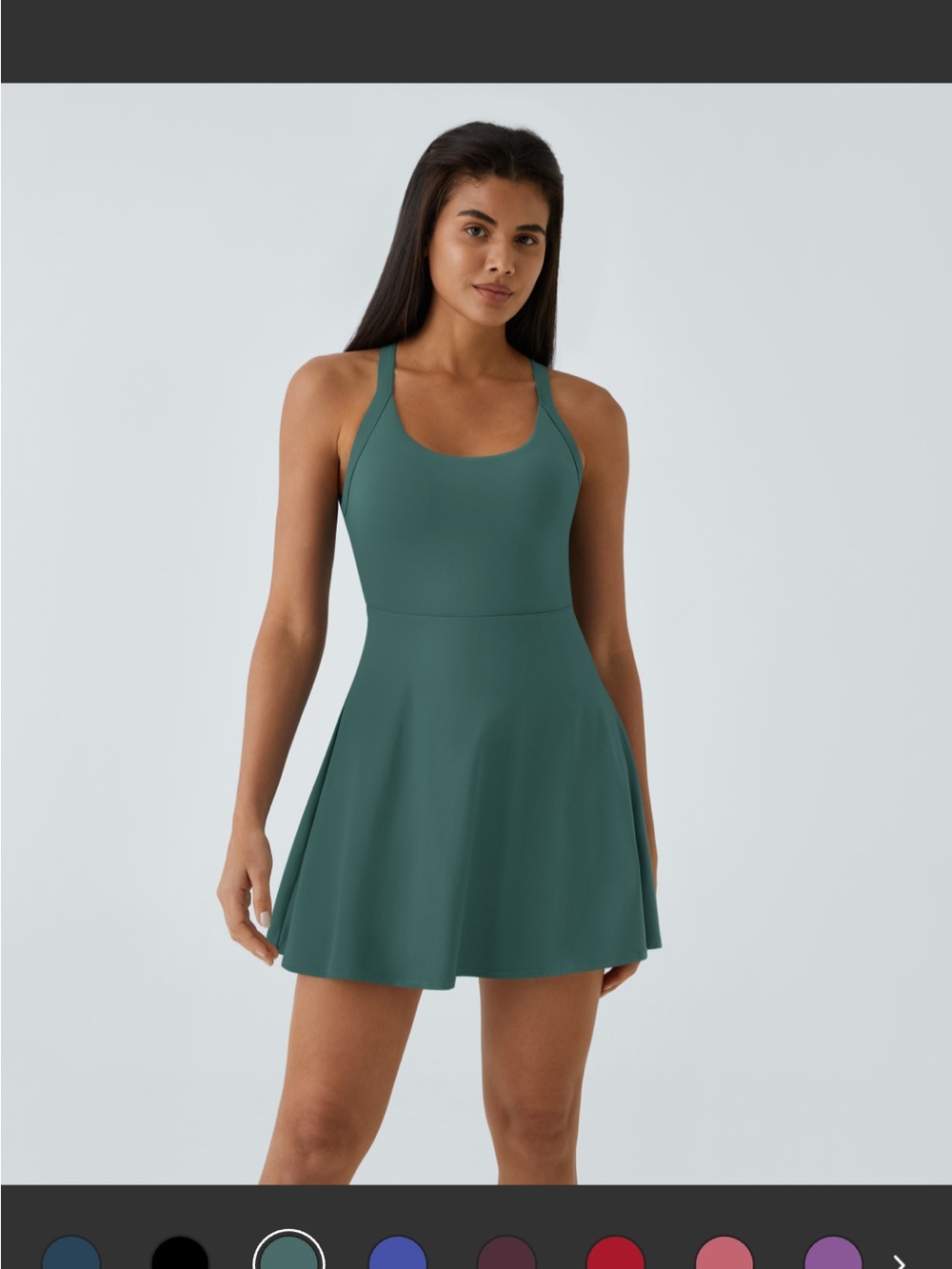 HALARA Teal Racerback Fit-and-Flare Mini Dress